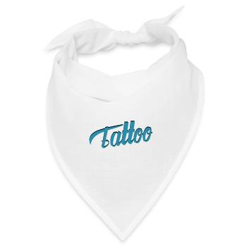 Tattoo Script in Teal - Bandana Dreieckstuch - Weiß - Vorne