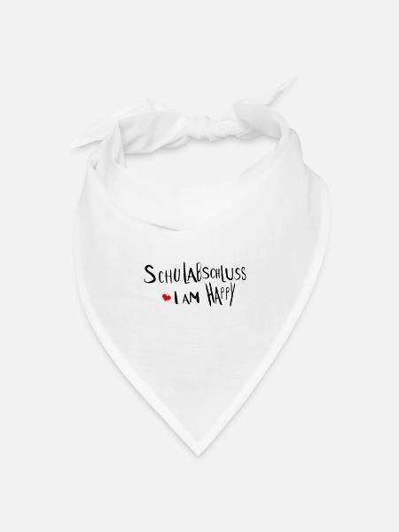 Schulabschluss i am happy - Bandana Dreieckstuch - Weiß
