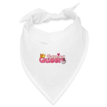Gaming Queen Pixel Art Crown - Bandana Dreieckstuch - Weiß - Vorne