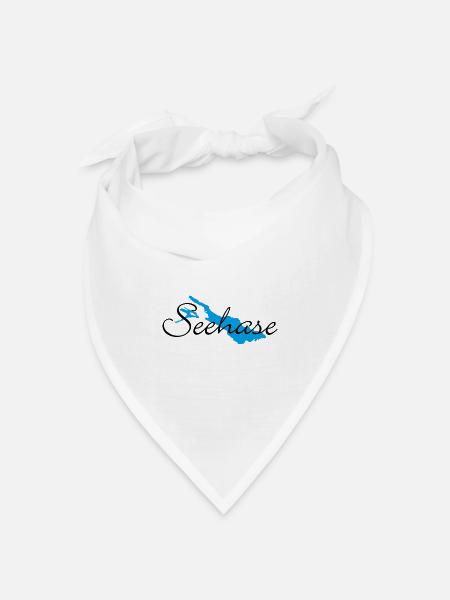 Seehase vom Bodensee für helle Shirts - Bandana Dreieckstuch - Weiß