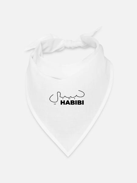 Habibi Schatz Arabischer Ausdruck Geschenk Heart - Bandana Dreieckstuch - Weiß