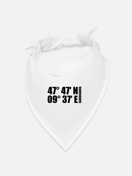 Ravensburg Koordinaten - Bandana Dreieckstuch - Weiß
