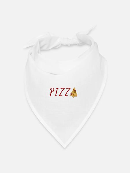 PIZZA - Bandana Dreieckstuch - Weiß