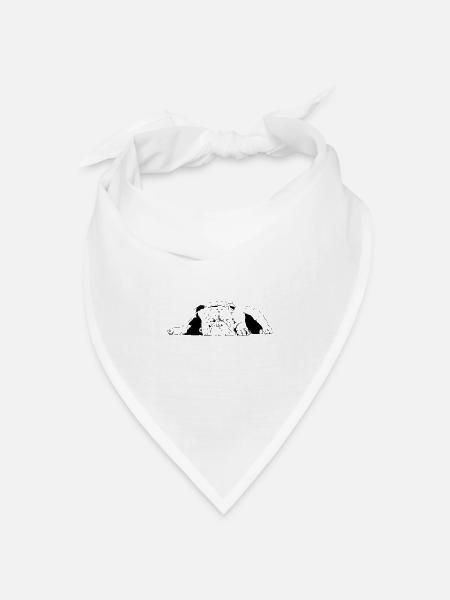 Bulldogge - Bandana Dreieckstuch - Weiß