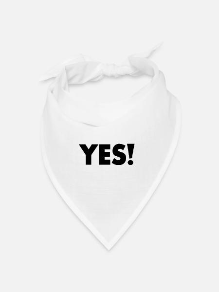 Yes - Bandana Dreieckstuch - Weiß