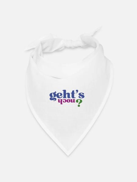 Lustige Sprüche "Gehts noch" - Bandana Dreieckstuch - Weiß