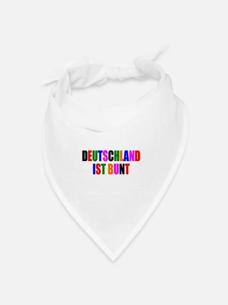 Deutschland ist bunt - Bandana Dreieckstuch - Weiß