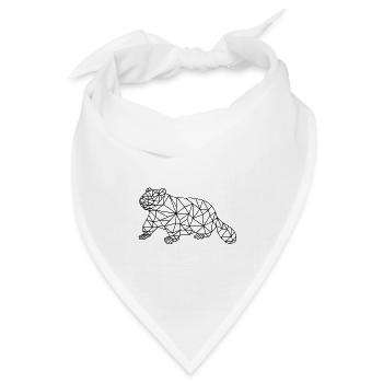 Biber Meme geometrisch - Bandana Dreieckstuch - Weiß - Vorne