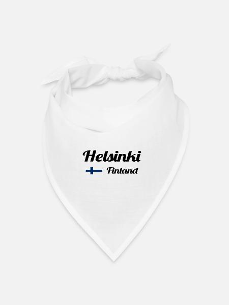 Helsinki Finnland - Stylische Drucke - Bandana Dreieckstuch - Weiß