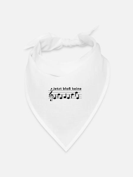 Jetzt bloß keine Ehefehde - Notenschrift Musiker - Bandana Dreieckstuch - Weiß