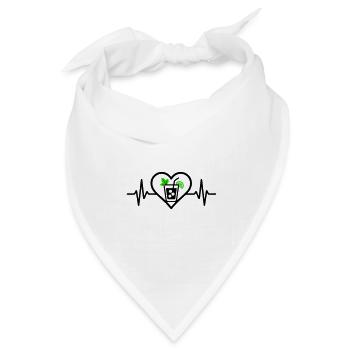 Mojito Herz Aperitif Cocktail - Bandana Dreieckstuch - Weiß - Vorne