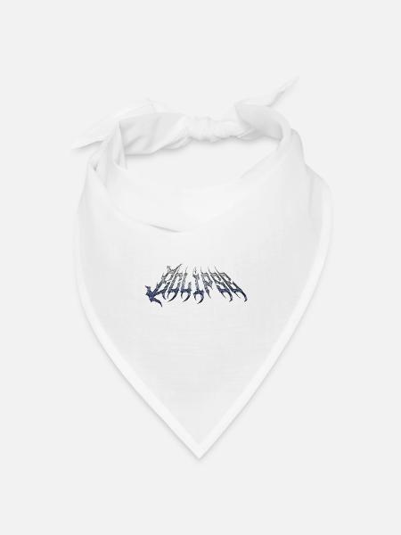 Finsternis – kaltmetallischer Chromtext - Bandana Dreieckstuch - Weiß