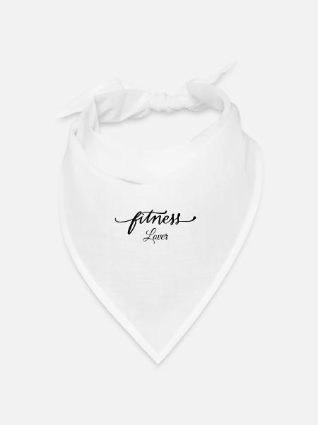 Fitness Lover – elegantes Gym Motiv, Fit - Bandana Dreieckstuch - Weiß