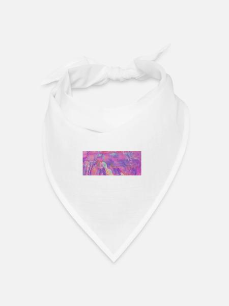 Farbstrudel Neon Wellen - Bandana Dreieckstuch - Weiß