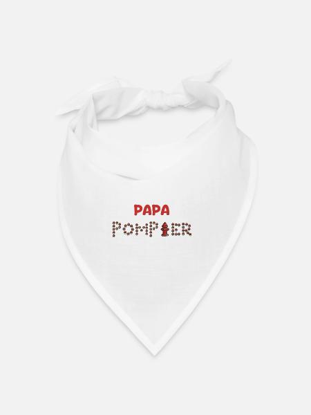 Papa_pompier - Bandana Dreieckstuch - Weiß