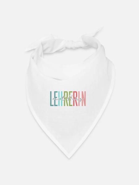 Lehrerin mit Herz Geschenk - Bandana Dreieckstuch - Weiß