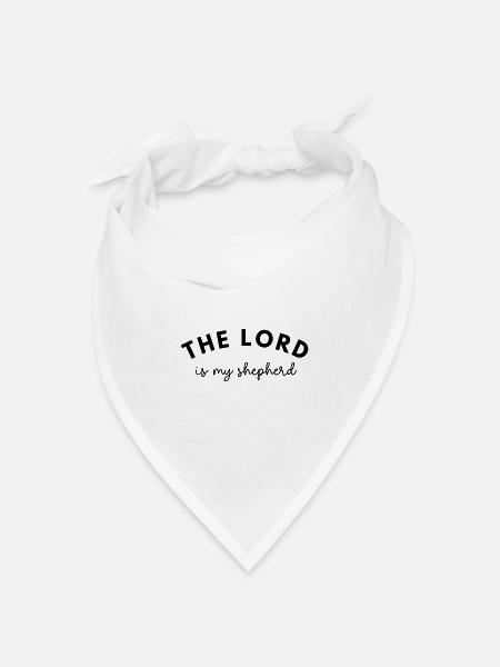 Christliches Geschenk Glaube Bibel Psalm 23 - Bandana Dreieckstuch - Weiß
