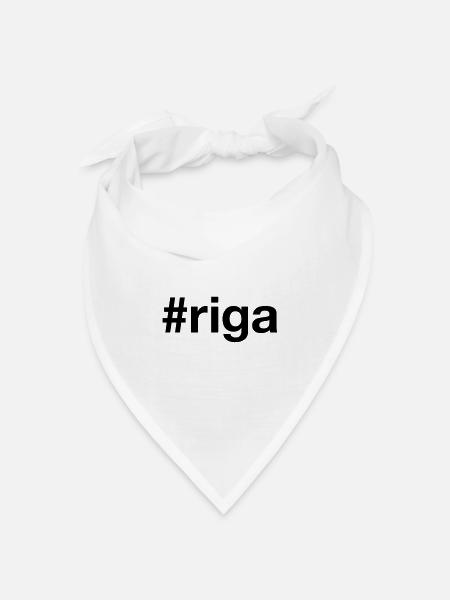 RIGA Hashtag Latvia Lettland - Bandana Dreieckstuch - Weiß