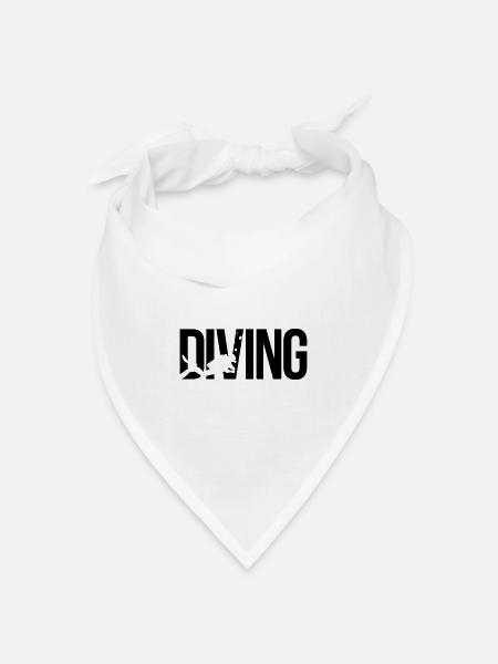 diving Tauchen - Bandana Dreieckstuch - Weiß