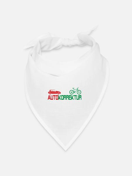 Autokorrektur Auto Fahrrad Umweltschutz - Bandana Dreieckstuch - Weiß