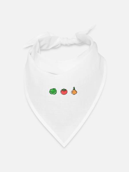 Tomaten-Zwiebel-Salat - Bandana Dreieckstuch - Weiß