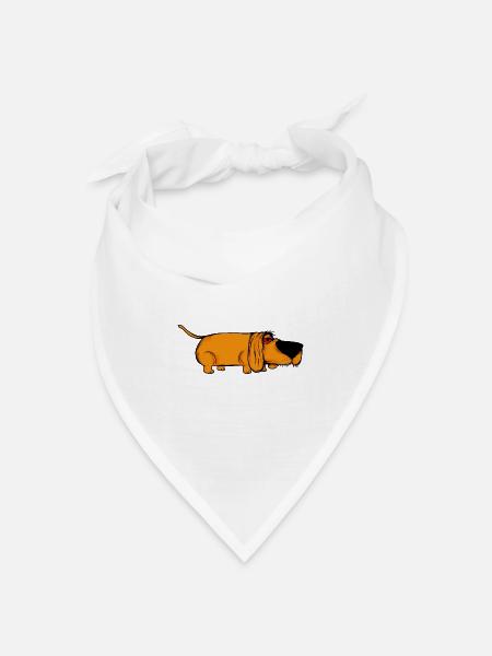 Amber Doxie mit Tusky Grinsen - Bandana Dreieckstuch - Weiß