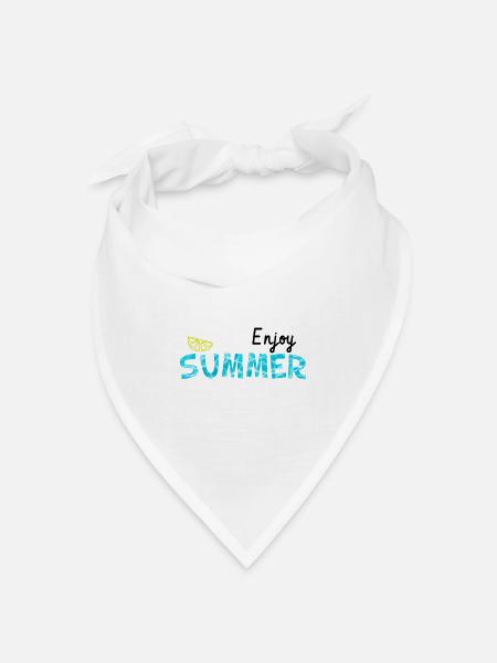 Genieße den Sommer - Limette cool Sommer Geschenk - Bandana Dreieckstuch - Weiß