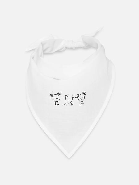 Hühner Huhn Henne minimal schlichtes Hühner Design - Bandana Dreieckstuch - Weiß
