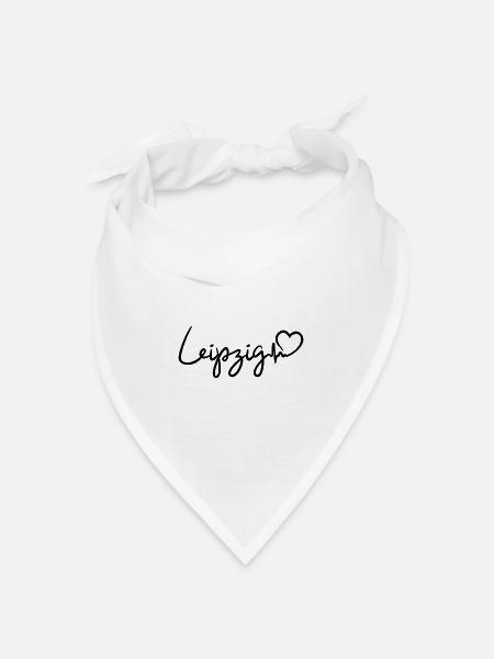 Leipzig Herzschlag - Bandana Dreieckstuch - Weiß