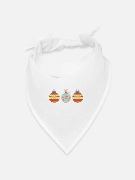 Weihnachtsbaumkugeln - Bandana Dreieckstuch - Weiß