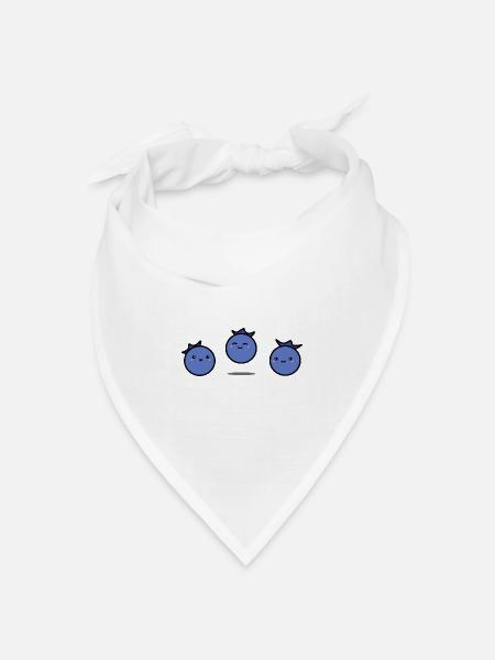 Heidelbeeren | Heidelbeere | Wir drei - Bandana Dreieckstuch - Weiß