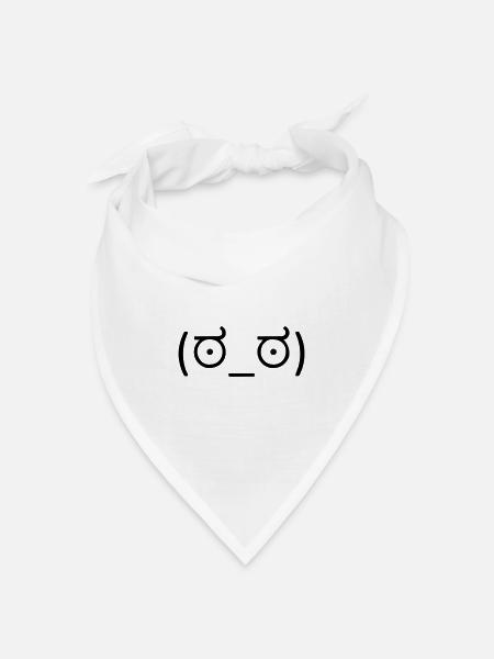 Look of Disapproval ಠ_ಠ Skeptischer Blick - Bandana Dreieckstuch - Weiß
