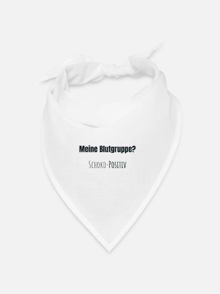 Blutgruppe: Schoko positiv - Bandana Dreieckstuch - Weiß