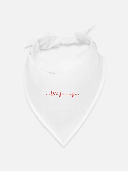 Eiskunstlauf Mädchen Herzschlag EKG Eisläufer Mädchen - Bandana Dreieckstuch - Weiß