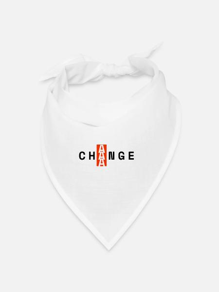 CHANGE – Minimal Design - Bandana Dreieckstuch - Weiß