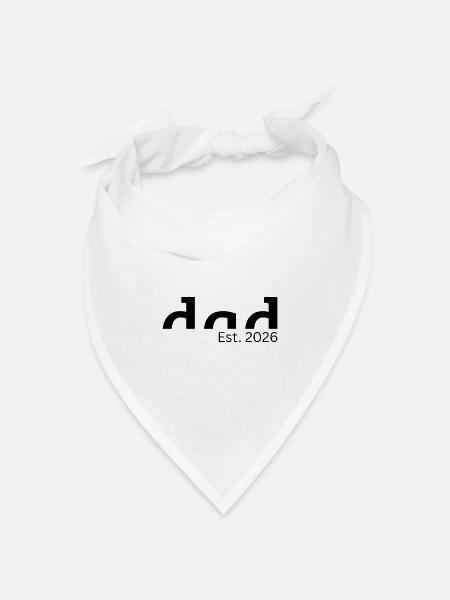 Dad Est. 2026 - Geschenk für werdende Väter - Bandana Dreieckstuch - Weiß