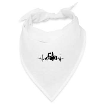 Lagerfeuer Herzschlag Camping - Bandana Dreieckstuch - Weiß - Vorne