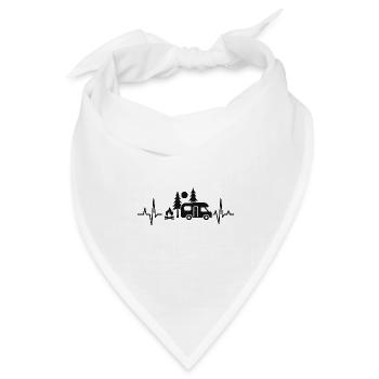 Herzschlag Camper Silhouette - Bandana Dreieckstuch - Weiß - Vorne