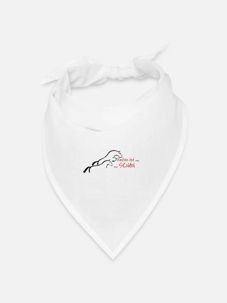 Reiten ist schön... - Bandana Dreieckstuch - Weiß