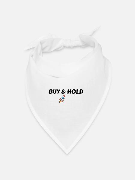 BUY & HOLD Krypto & Aktien Investoren Motiv. - Bandana Dreieckstuch - Weiß