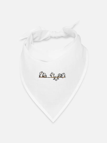 Pinguine Team Antarktis Tierhumor Cartoon - Bandana Dreieckstuch - Weiß