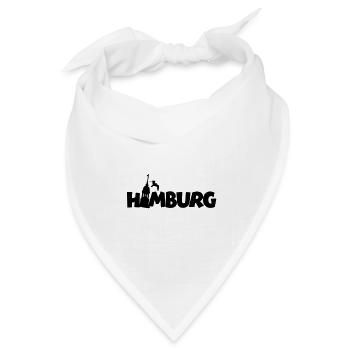 Hamburg am Hamburger Hafen - Bandana Dreieckstuch - Weiß - Vorne