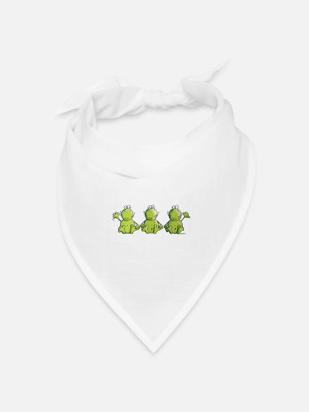 Frosch Trio - Bandana Dreieckstuch - Weiß