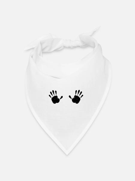 Hände Handabdrücke - Bandana Dreieckstuch - Weiß