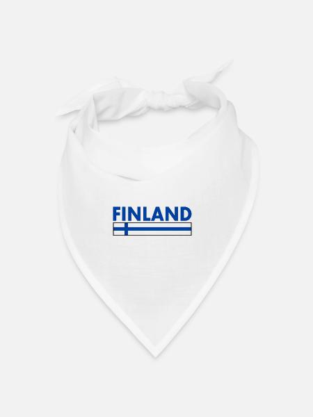 Finnland - Bandana Dreieckstuch - Weiß