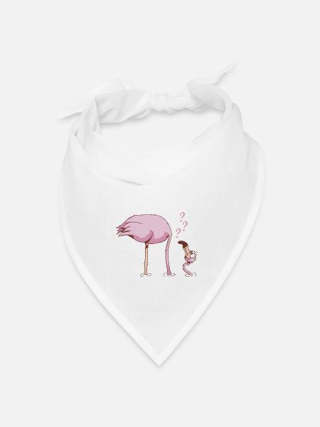 irritierter FLAMINGO - Bandana Dreieckstuch - Weiß