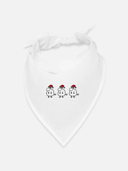 Schafe Weihnachten - Bandana Dreieckstuch - Weiß