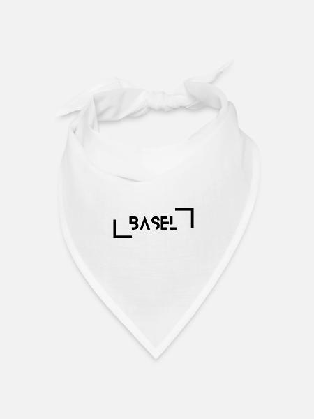 Basel schwarz - Bandana Dreieckstuch - Weiß