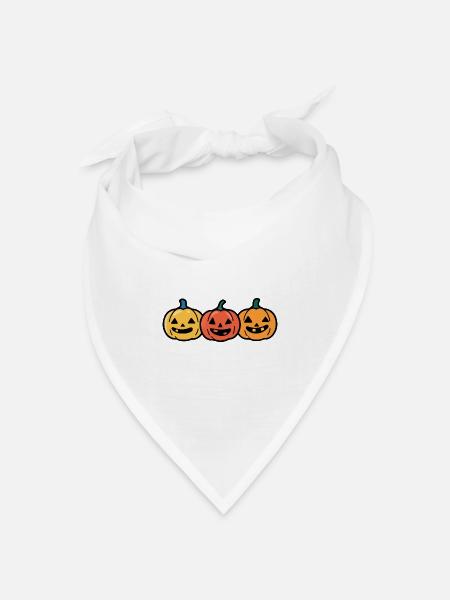 Kürbis Halloween Comic  - Bandana Dreieckstuch - Weiß