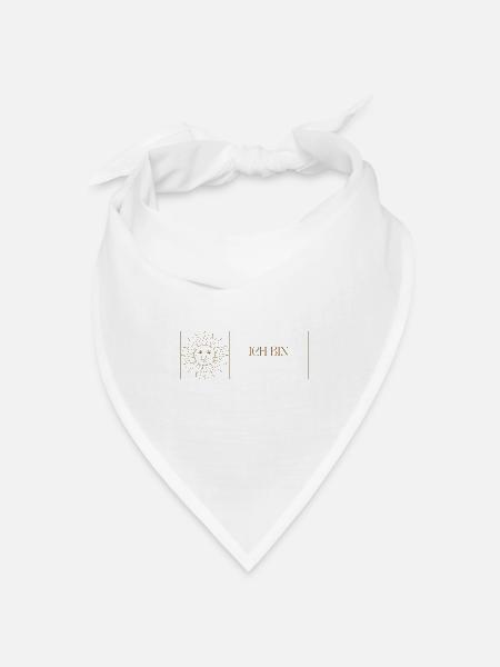 ICH BIN - Spirituelles Logo mit Sonnenmotiv - Bandana Dreieckstuch - Weiß